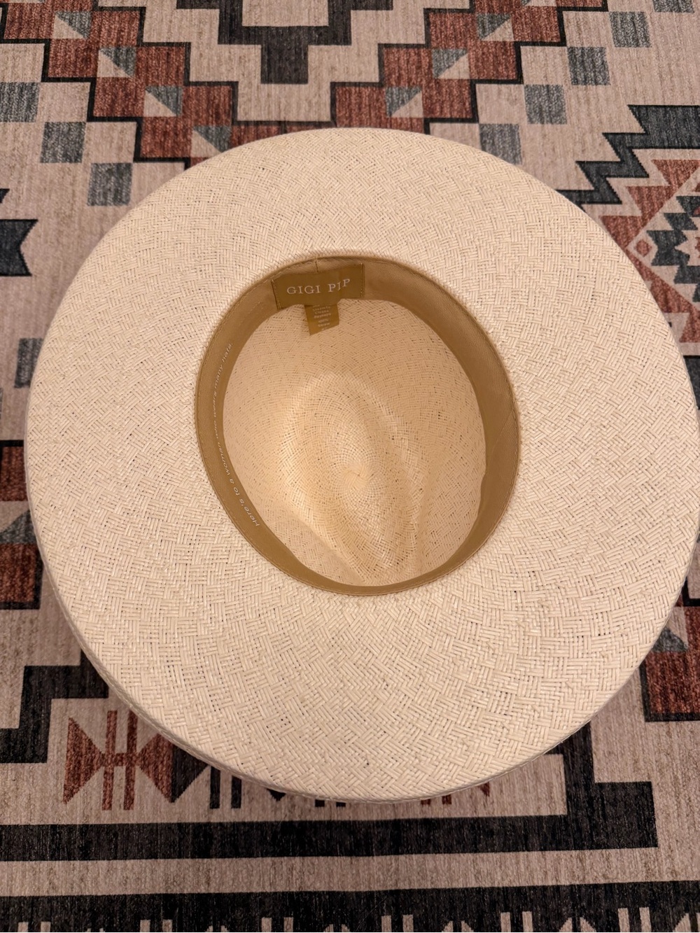 GIGI PIP Wide Brim Straw Hat in Cream - Picture 7 of 7